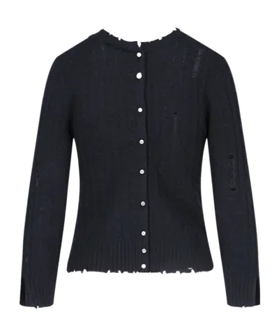 Marc Jacobs Long-sleeved Knitted Cardigan In Black