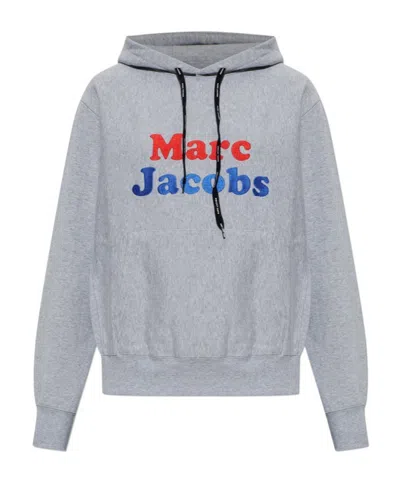 Marc Jacobs Long-sleeve Hooded Sweatshirt In Gray