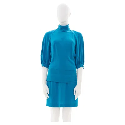 Pre-owned Marc Jacobs Louis Vuitton By  S/s 2004 Blue Cut Out Mini Silky Dress