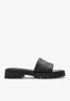 Marc Jacobs Lug Sole Leather Sandals In Black