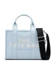 Marc Jacobs Light Blue Canvas Traveler Tote Handbag With Logo Print In Blue