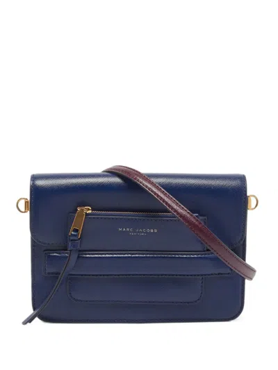Pre-owned Marc Jacobs Madison Saffiano Shoulder Bag In Blue