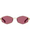 Marc Jacobs Geometric-frame Sunglasses In Gold