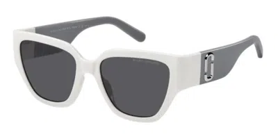 Marc Jacobs Marc 724/s Szj/ir Women's Sunglasses White Size 54 In Gray