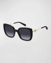 Marc Jacobs Acetate & Metal Square Sunglasses In Black