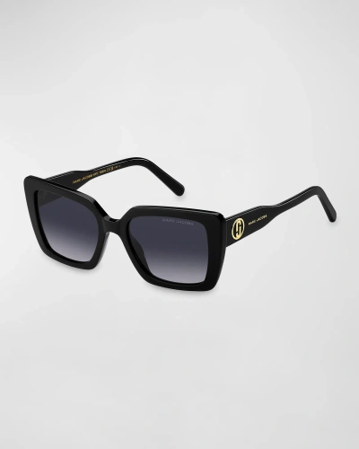 Marc Jacobs Marc 733s Acetate Square Sunglasses In Black