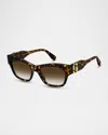 Marc Jacobs Marc 762s Acetate Rectangle Sunglasses In Havana
