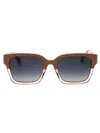Marc Jacobs Rectangle-frame Sunglasses In Beige / Dark Grey Sf