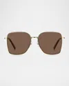 Marc Jacobs Marc 829s Metal Square Sunglasses In Brown