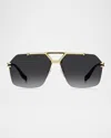 Marc Jacobs Marc 837s Titanium Rectangular Sunglasses In Gold