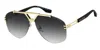 Marc Jacobs Gold Titanium Sunglasses In Black