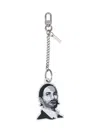 Marc Jacobs Silver & Gray 'the Marc Bag Charm' Keychain In Black