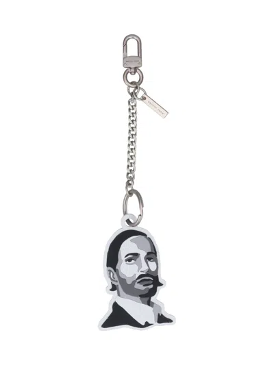 Marc Jacobs Silver & Gray 'the Marc Bag Charm' Keychain