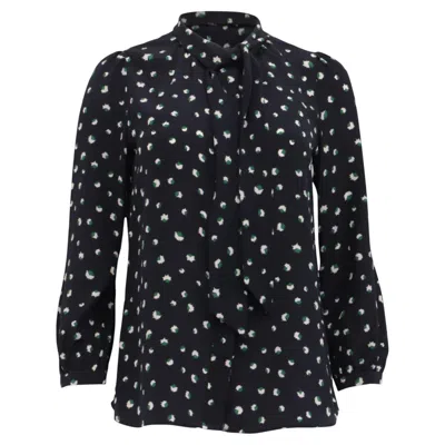 Pre-owned Marc Jacobs Marc By  Printed Blouse In Navy Blue Silk