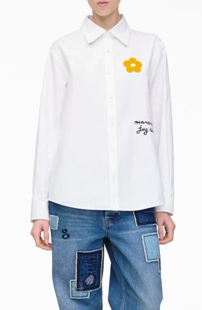 MARC JACOBS MARC JACOBS MARC IS JOY FLOCKED DAISY COTTON POPLIN BUTTON-UP SHIRT