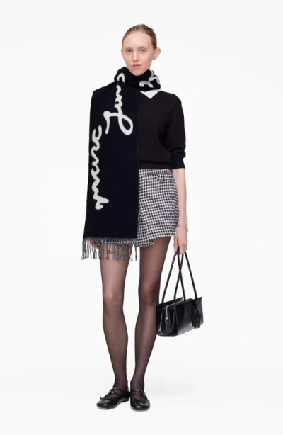 Marc Jacobs Marc Is Joy Fringe Scarf In Black