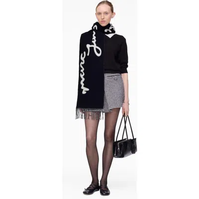 Marc Jacobs Marc Is Joy Fringe Scarf In Black