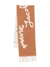 Marc Jacobs Marc Is Joy Copper Wool Scarf In Brown