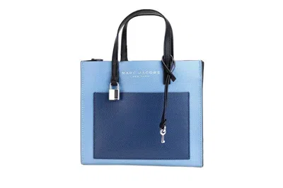 Marc Jacobs Grind Mini Blue Heaven Colorblock Leather Tote Crossbody Bag Women's Purse In Silver