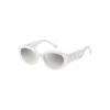 Marc Jacobs Grey Mirrorshade Silver Cat Eye Ladies Sunglasses Marc 694/g/s 0hym/ic 54 In White