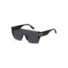 Marc Jacobs Gold Pattern Black Acetate Sunglasses In Black