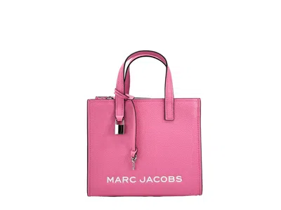 Marc Jacobs Mini Grind Pink Leather Crossbody Bag Women's Purse In Silver