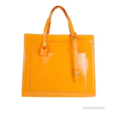 Marc Jacobs Mini Grind Scorched Patent Leather Crossbody Tote Bag Women's Purse In Orange