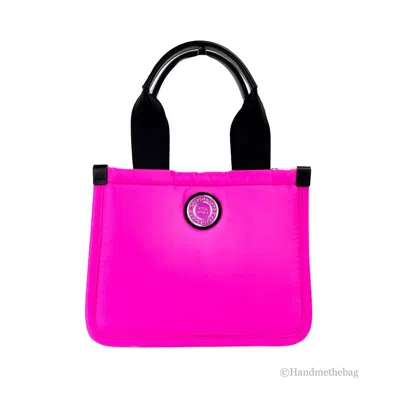 Marc Jacobs Small Neon Fuchsia Nylon Fabric Tote Convertible Bag Women's Purse In Pink