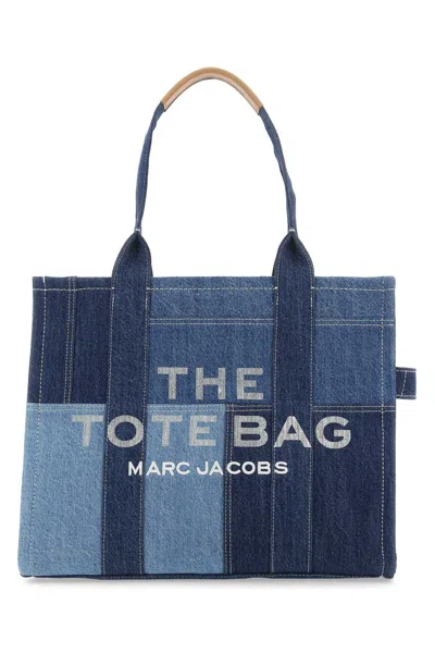 Marc Jacobs The Large Tote Patchwork Denim Bag In Blue