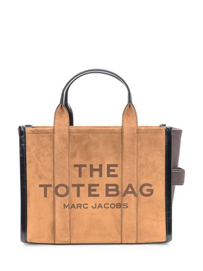 Marc Jacobs The Medium Tote Leather And Suede Bag In Brown
