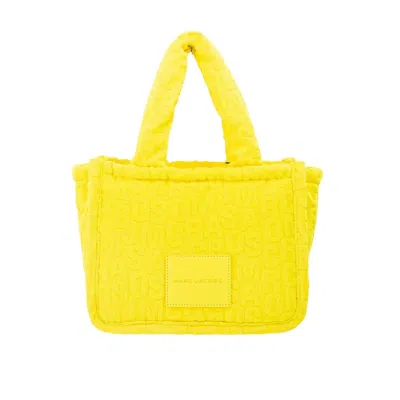 Marc Jacobs The Monogram Terry Tote Small Golden Kiwi Shoulder Bag Women's Purse In Silver