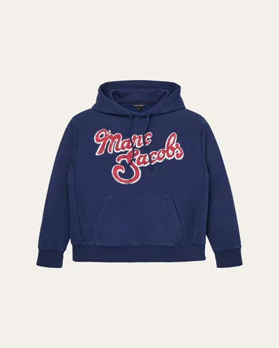 Marc Jacobs Marc Logo Hoodie In Blue