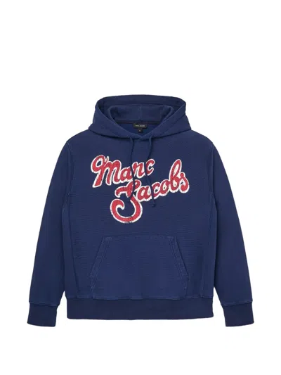Marc Jacobs Marc Logo Hoodie In Blue