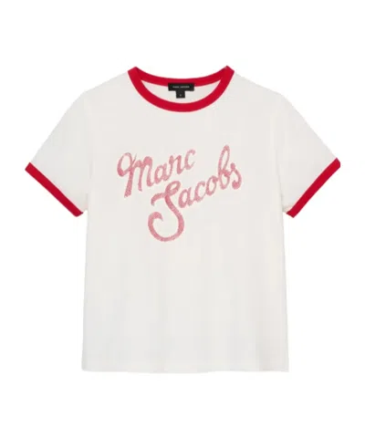 Marc Jacobs Marc Logo Ringer Femme T-shirt In White