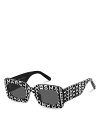 Marc Jacobs Marc Rectangular Logo Sunglasses, 50mm In Multi/gray Solid