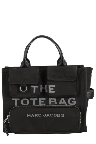Marc Jacobs Medium Cargo Tote With Leather Handles And Zip Closure In Black