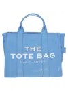 Marc Jacobs Medium Cotton Canvas Tote With Versatile Carrying Options In Blue
