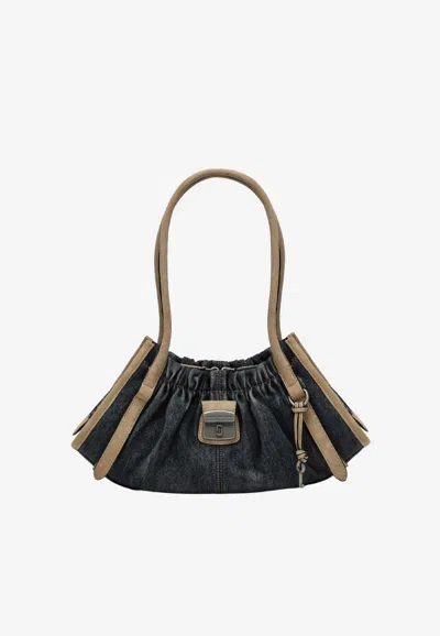 Marc Jacobs Medium Cristina Denim Shoulder Bag In Black