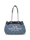 Marc Jacobs Medium Denim Bag The Quilted Chain Sack In Blue