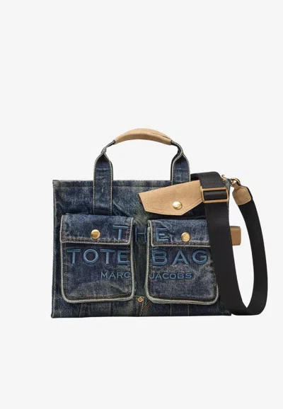 Marc Jacobs Medium Denim Suede Cargo Tote Bag