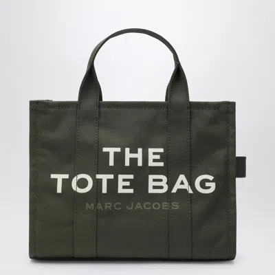 MARC JACOBS MEDIUM FOREST GREEN CANVAS TOTE BAG
