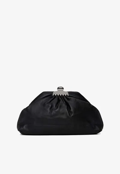 Marc Jacobs Medium Glam Leather Clutch In Black
