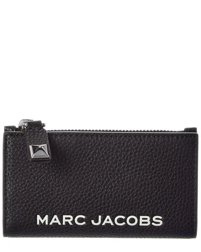 Marc Jacobs Medium Leather Flat Wallet In Black