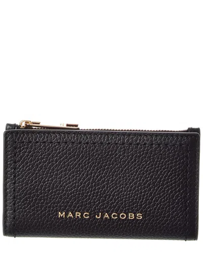 Marc Jacobs Medium Leather Flat Wallet In Black