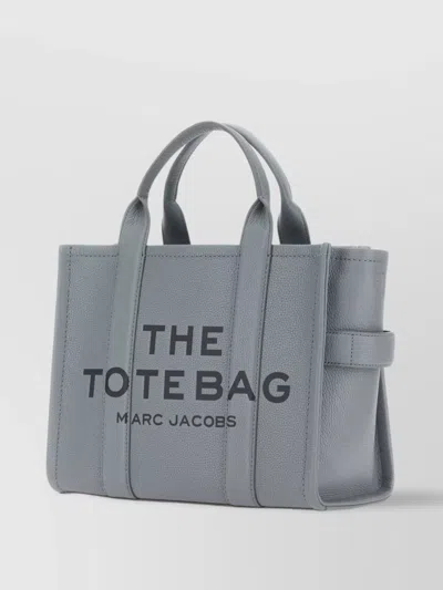 Marc Jacobs The Leather Medium Tote Grey Handbag In Wolf Grey