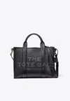 Marc Jacobs The Leather Medium Black Tote Bag In Black
