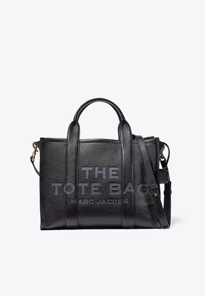 Marc Jacobs Medium Leather Tote Bag In Black