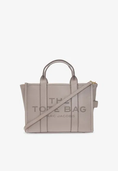 Marc Jacobs Medium Leather Tote Bag In Gray