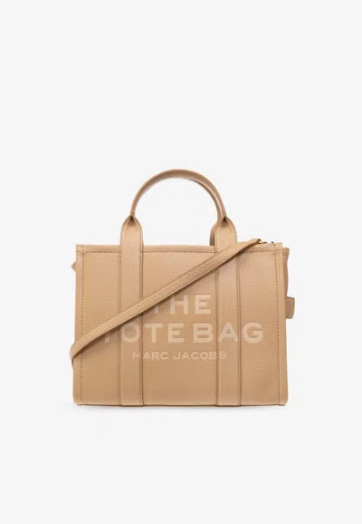 Marc Jacobs Medium Leather Tote Bag In Sand
