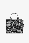 Marc Jacobs The Medium Punk Scribble Canvas Tote Bag In Black